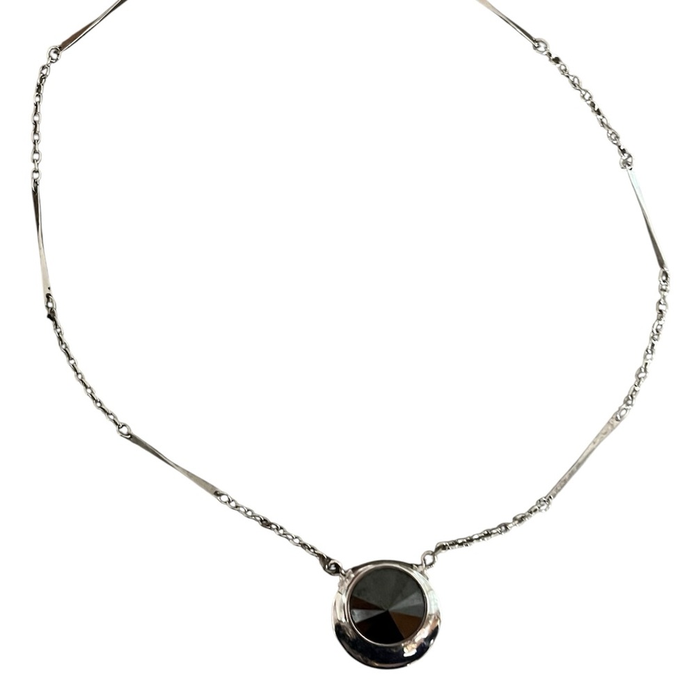 Sarah Coventry Silver Necklace with Circular Pendant - Picture 2 of 2